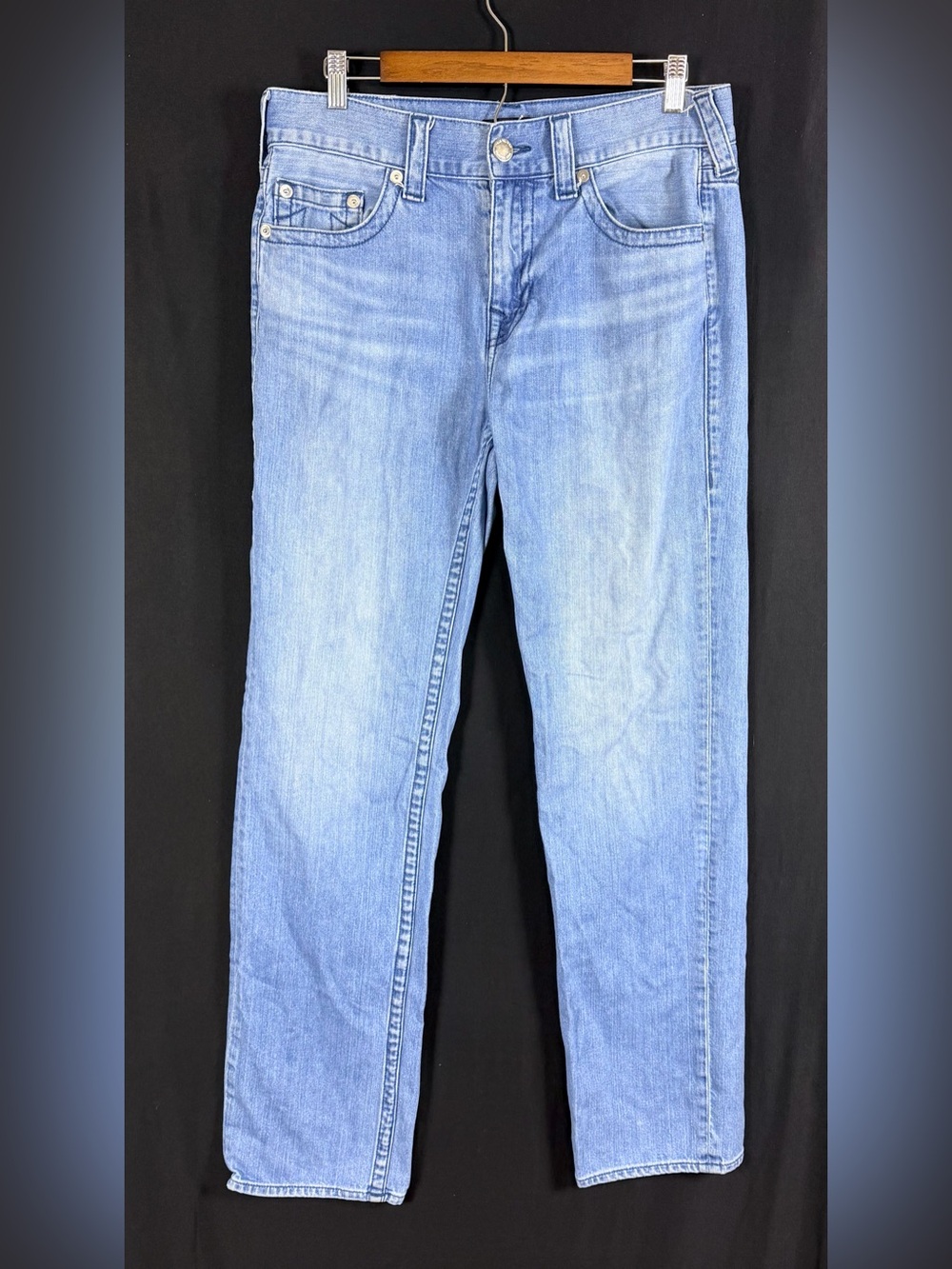 True Religion Men’s Geno Light Wash Straight Jeans 33W